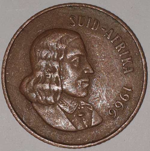 1966 AFR - 2 CENT COIN (TWO CENT COIN) - RSA - BRONZE - KM#66.2 - WILDEBEEST